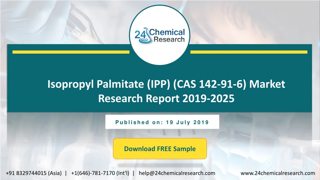 isopropyl palmitate ipp cas 142 91 6 market