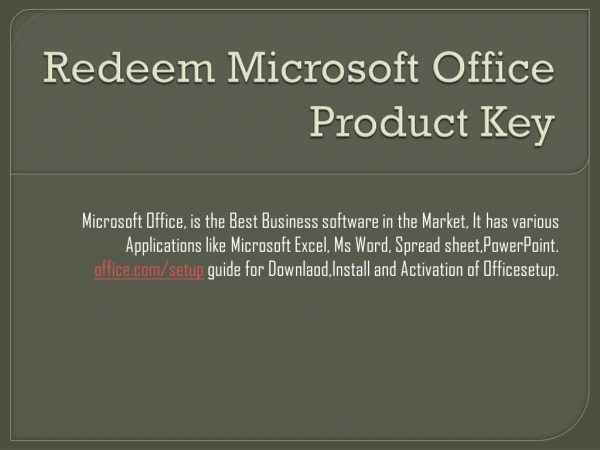 Redeem Microsoft Office Product Key