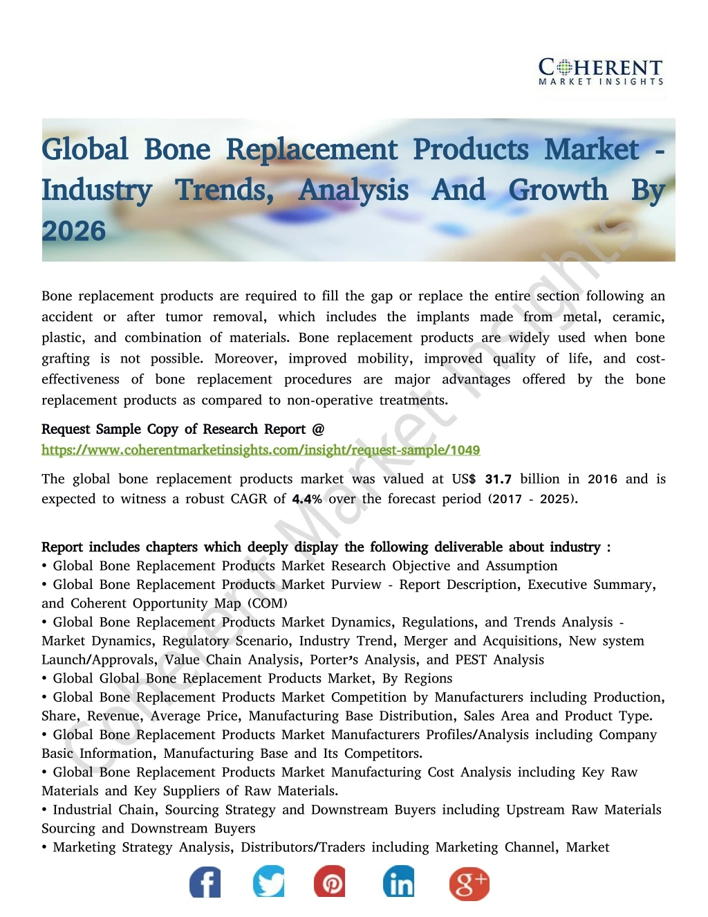 global bone replacement products market global