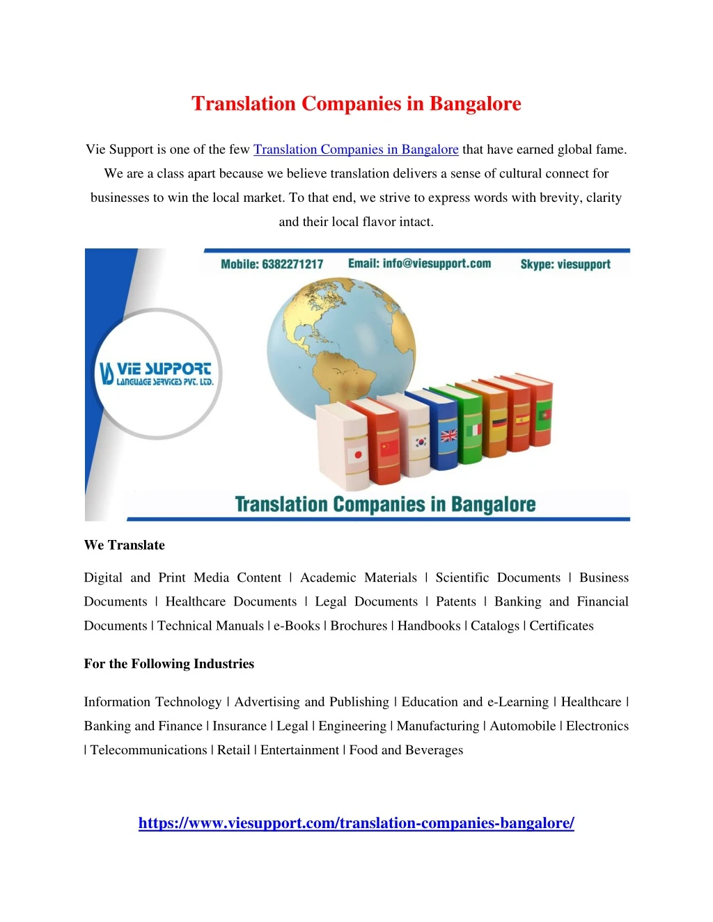 translation companies in bangalore