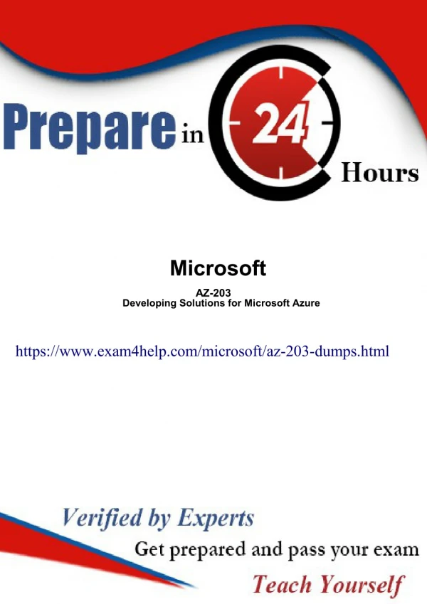 Get Reliable AZ-203 Exam Dumps - Microsoft AZ-203 Dumps PDF | Exam4Help