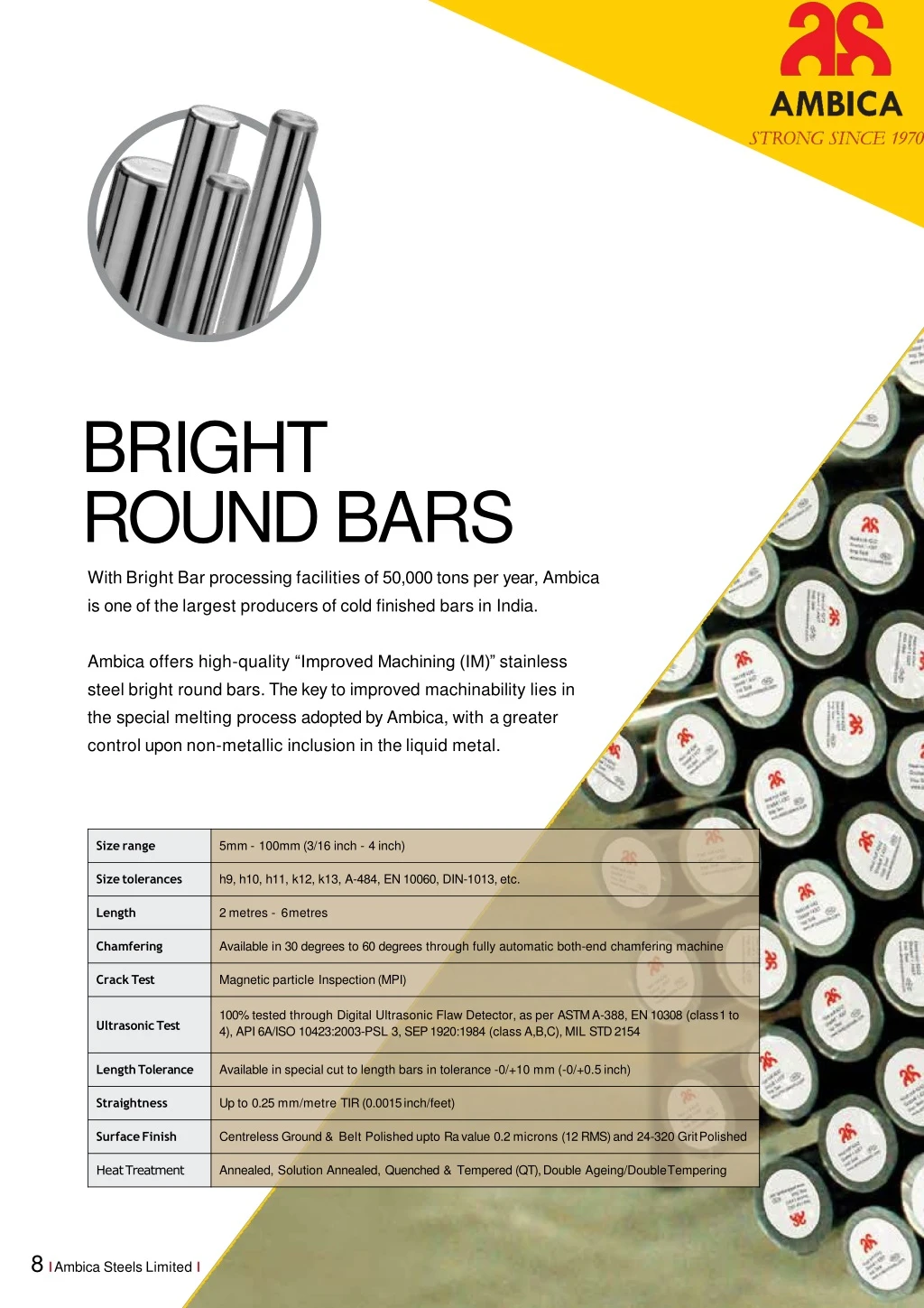 bright round bars with bright bar processing