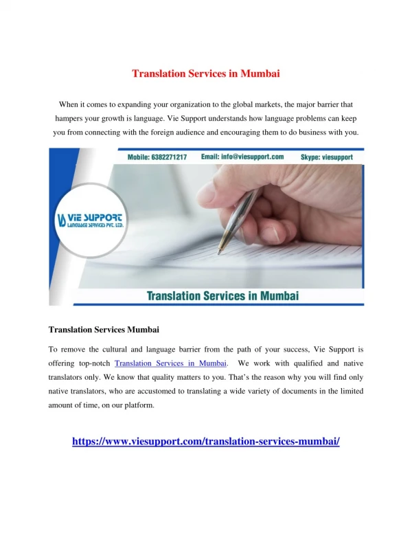 Translation Services in Mumbai