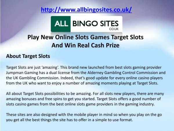 Play New Online Slots Games Target Slots And Win Real Cash Prize