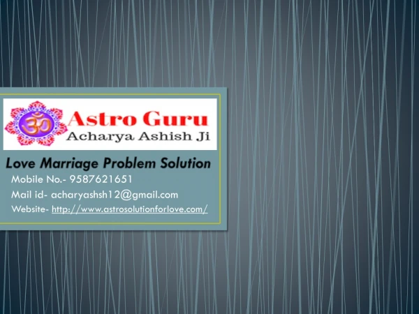 Love marriage problem solution