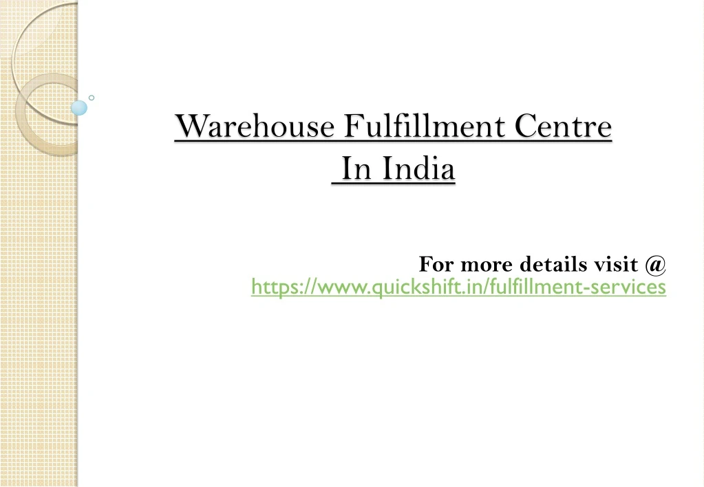 warehouse fulfillment centre in india