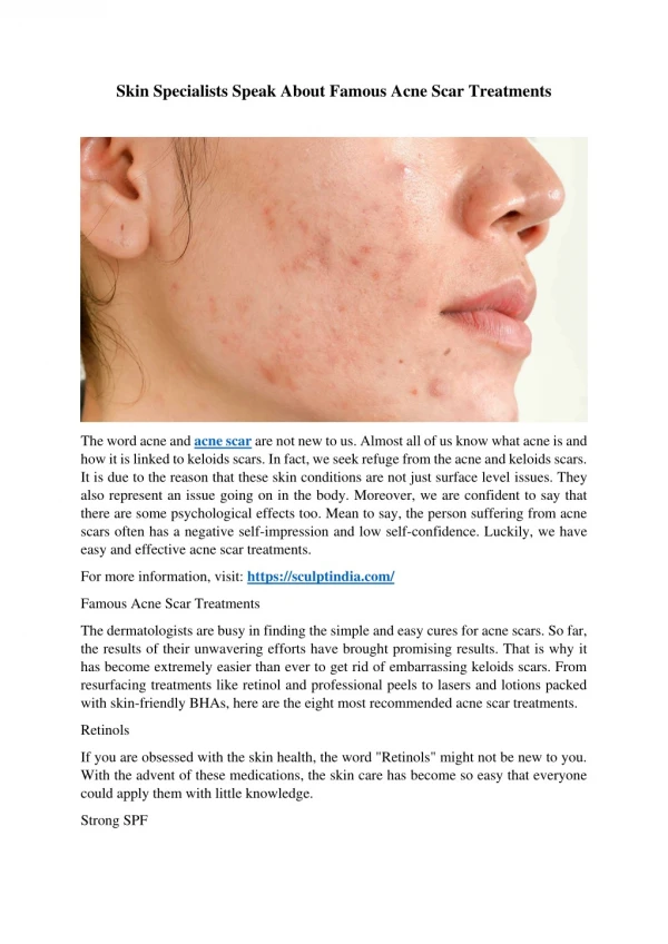 Skin Specialists Speak About Famous Acne Scar Treatments