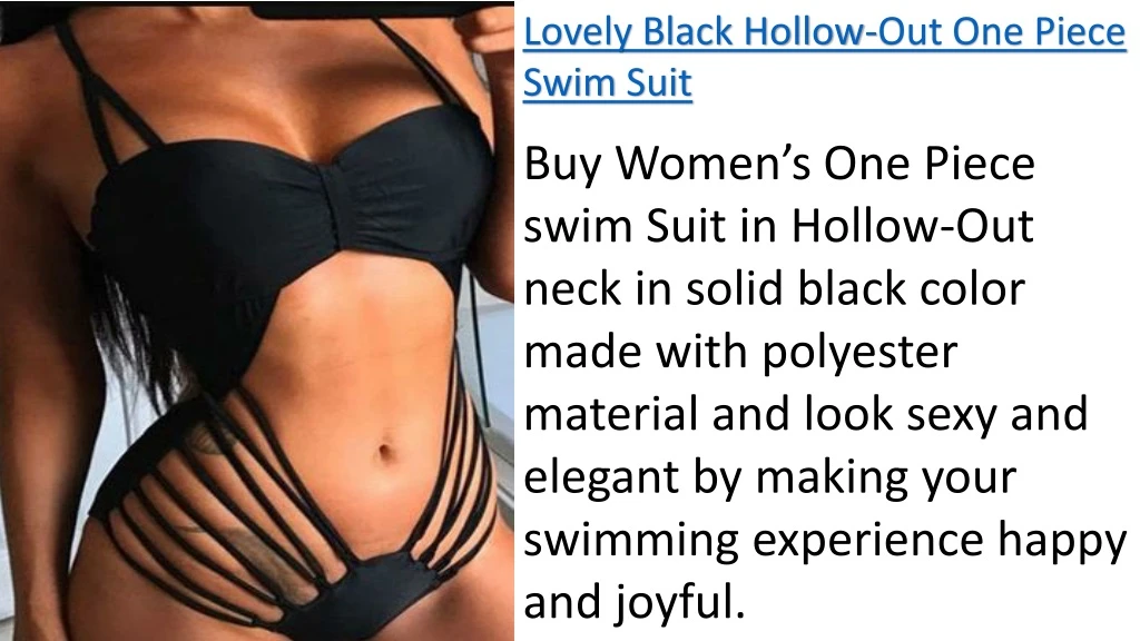 lovely black hollow out one piece swim suit