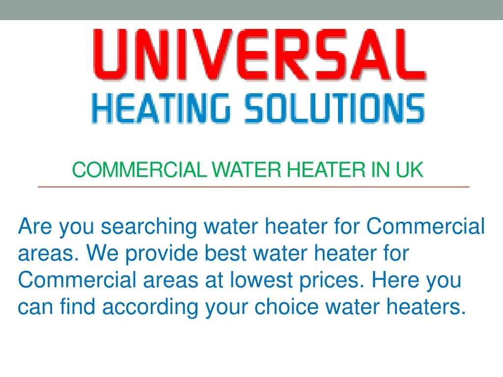 commercial water heater in uk