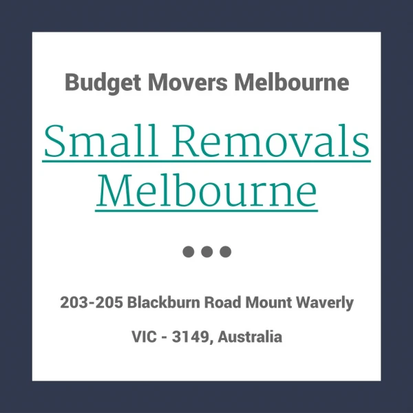 Small Removals Melbourne