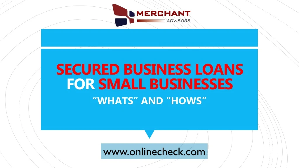 secured business loans for small businesses