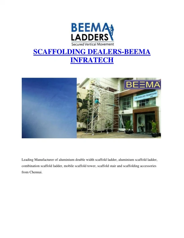 Aluminium and Scaffolding Dealers in Chennai | Beema Infratech