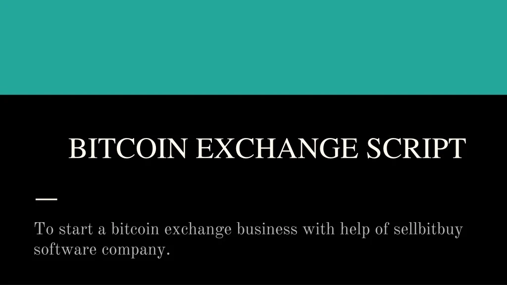 bitcoin exchange script