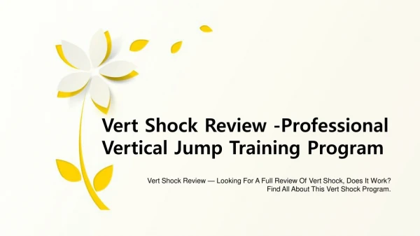 Vert Shock Review -Professional Vertical Jump Training Program.