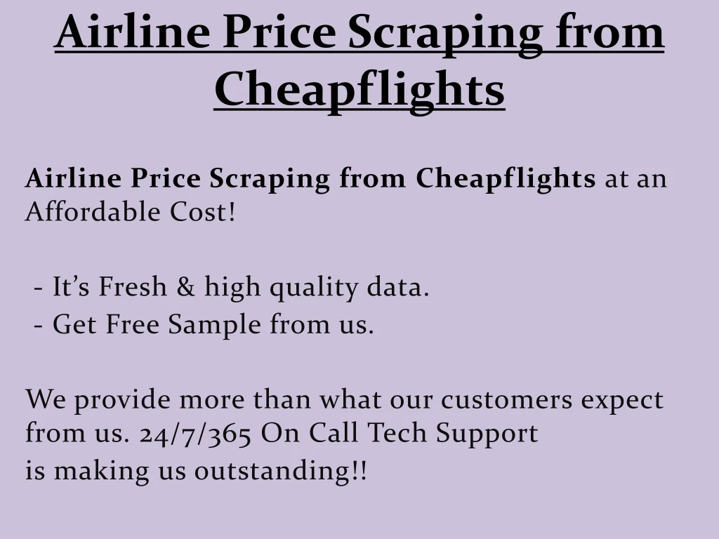 airline price scraping from cheapflights