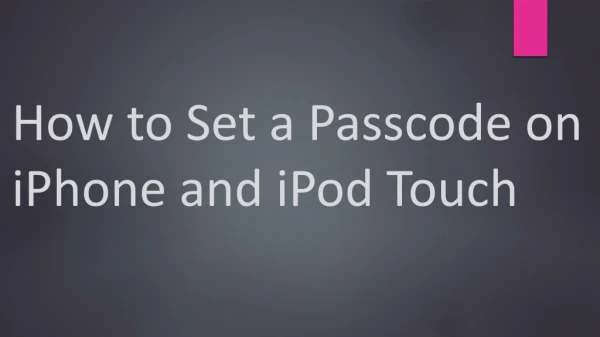 How to Set a Passcode on iPhone and iPod Touch
