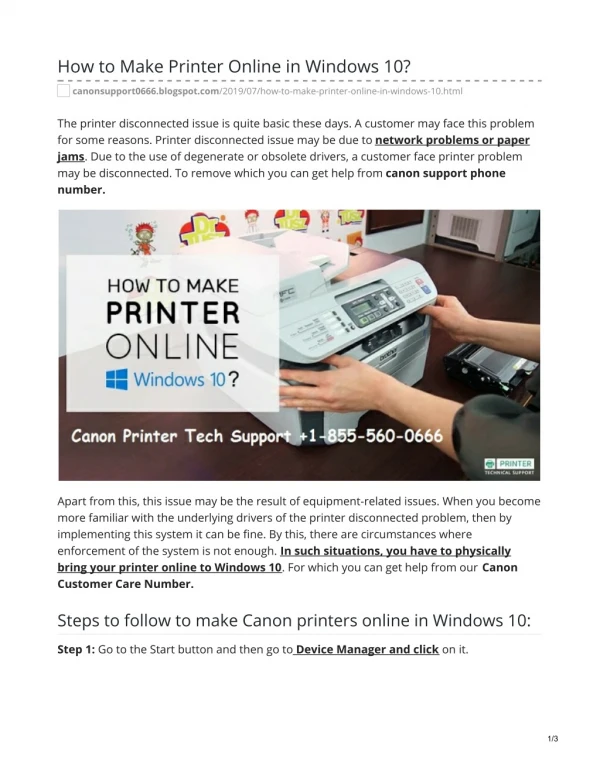 How to Make Printer Online in Windows 10?