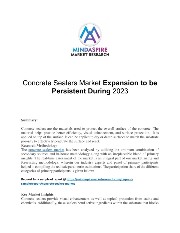 concrete sealers market expansion