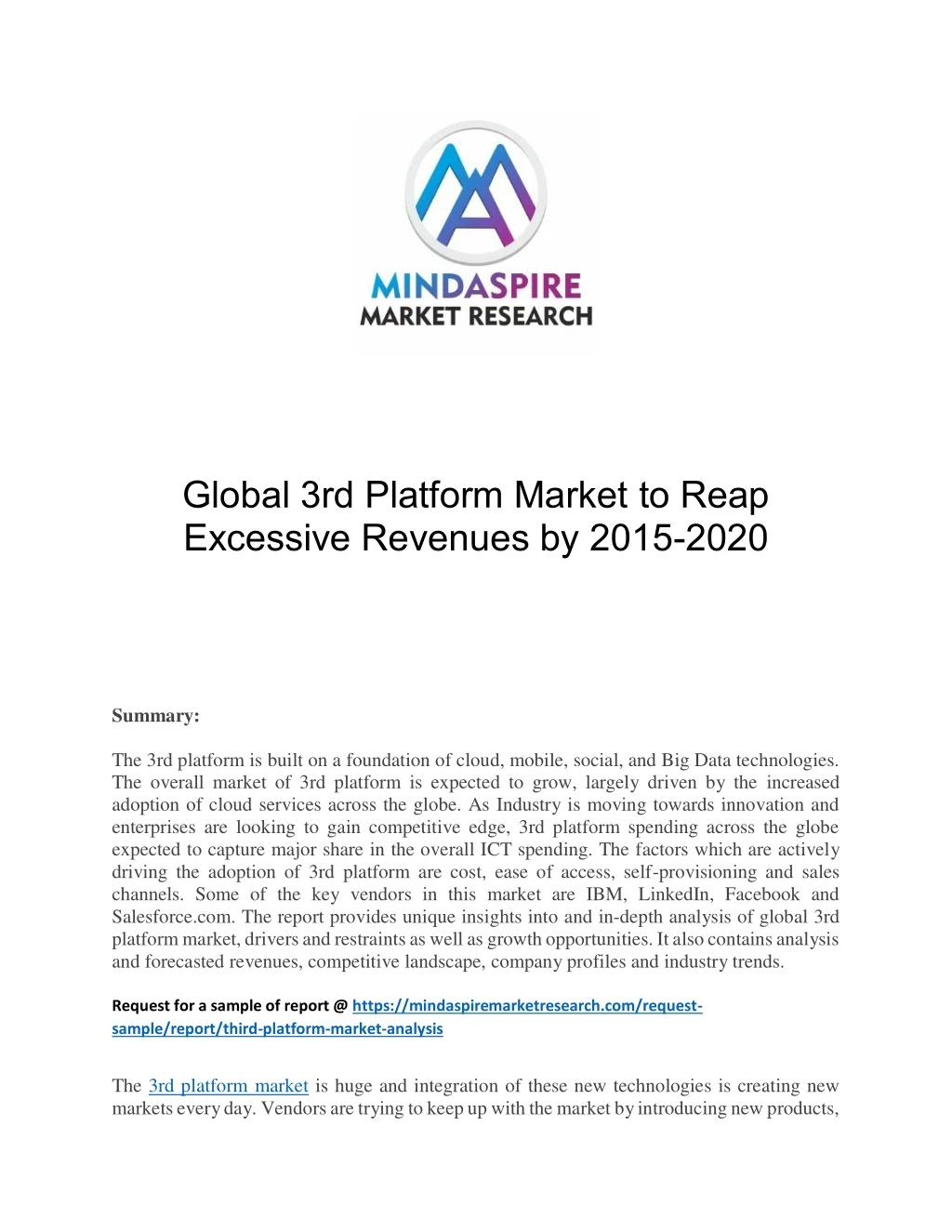 global 3rd platform market to reap excessive