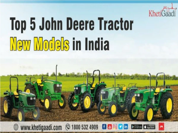 Top 5 John Deere tractors in india