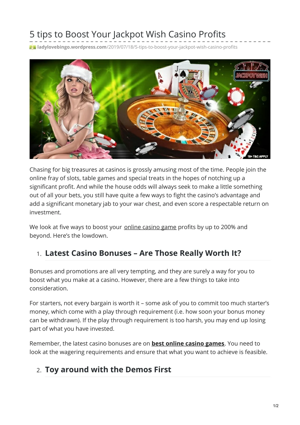 5 tips to boost your jackpot wish casino profits