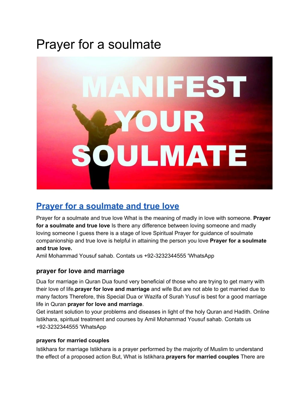 prayer for a soulmate