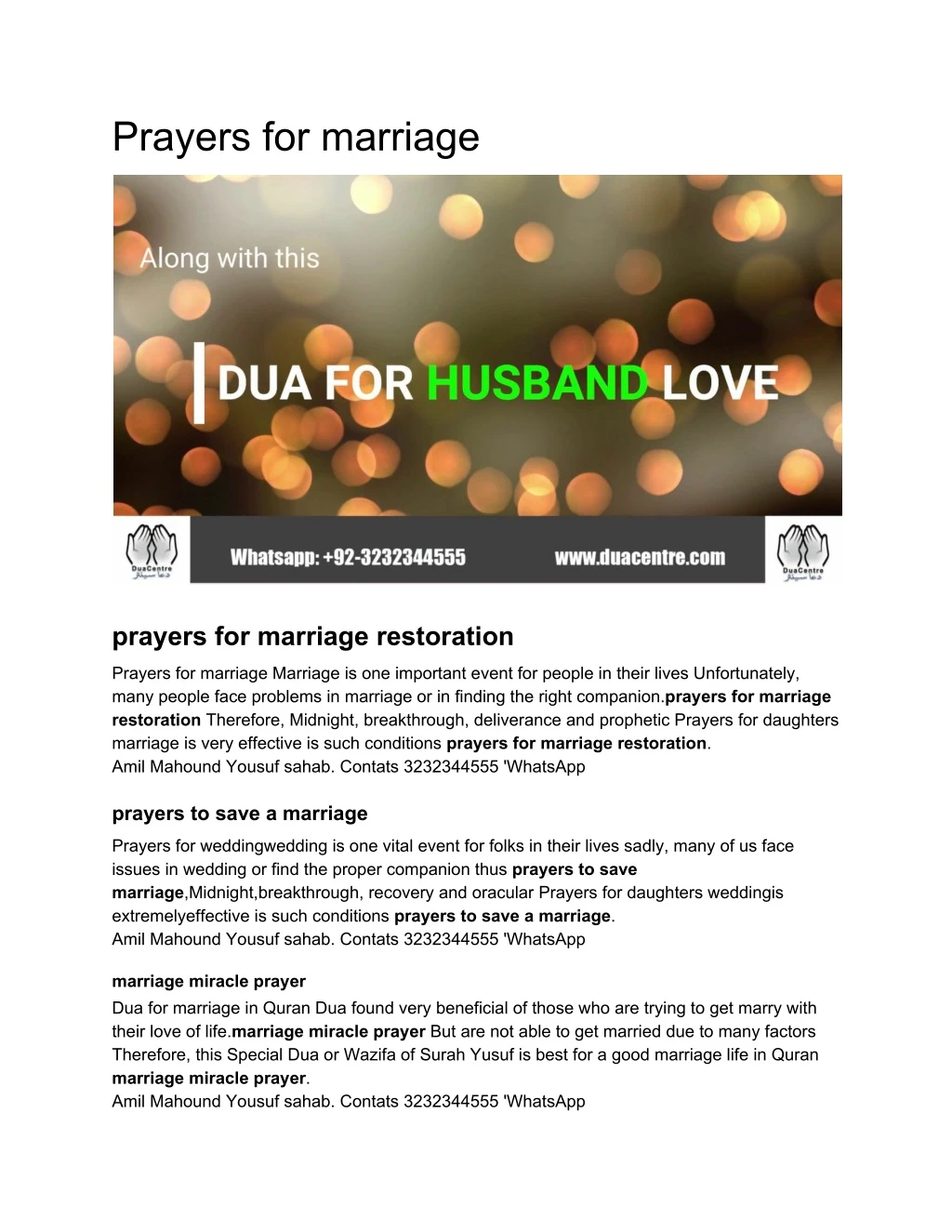 prayers for marriage