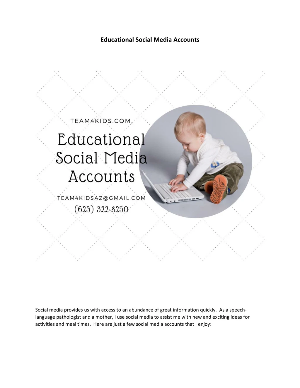 educational social media accounts