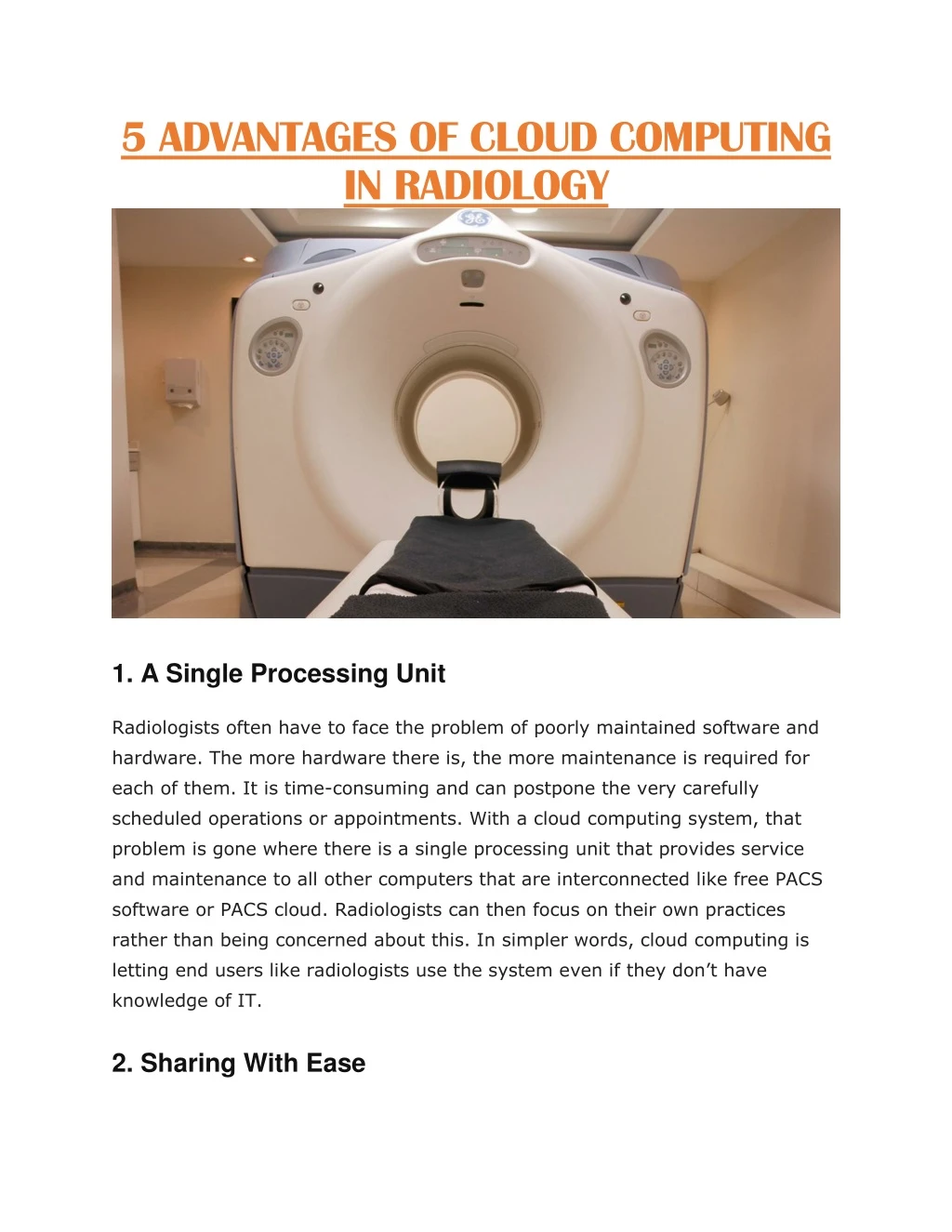 5 advantages of cloud computing in radiology