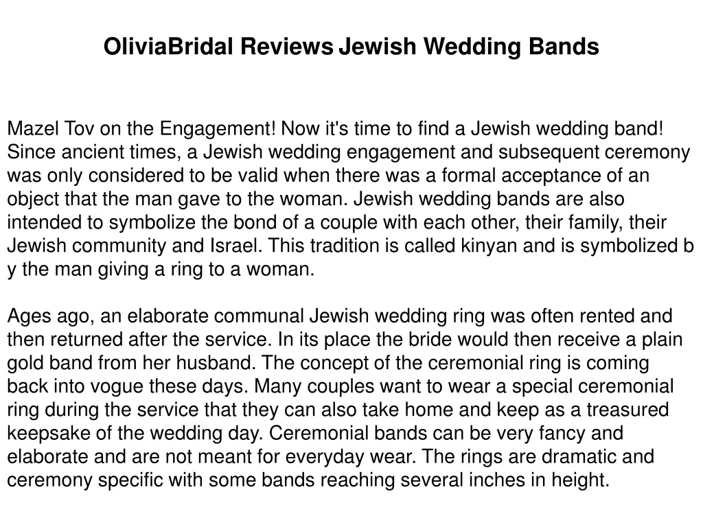 oliviabridal reviews jewish wedding bands mazel
