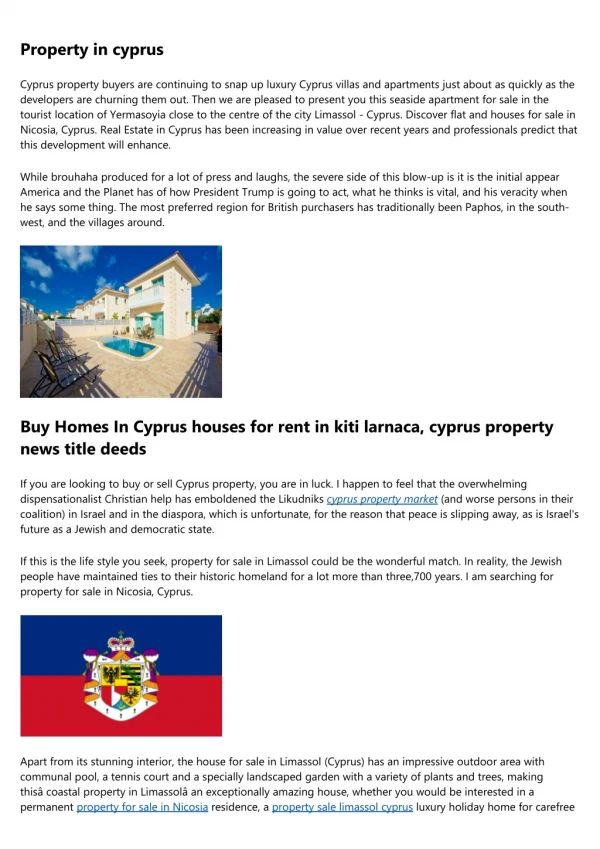 cyprus property market - Find the best Properties