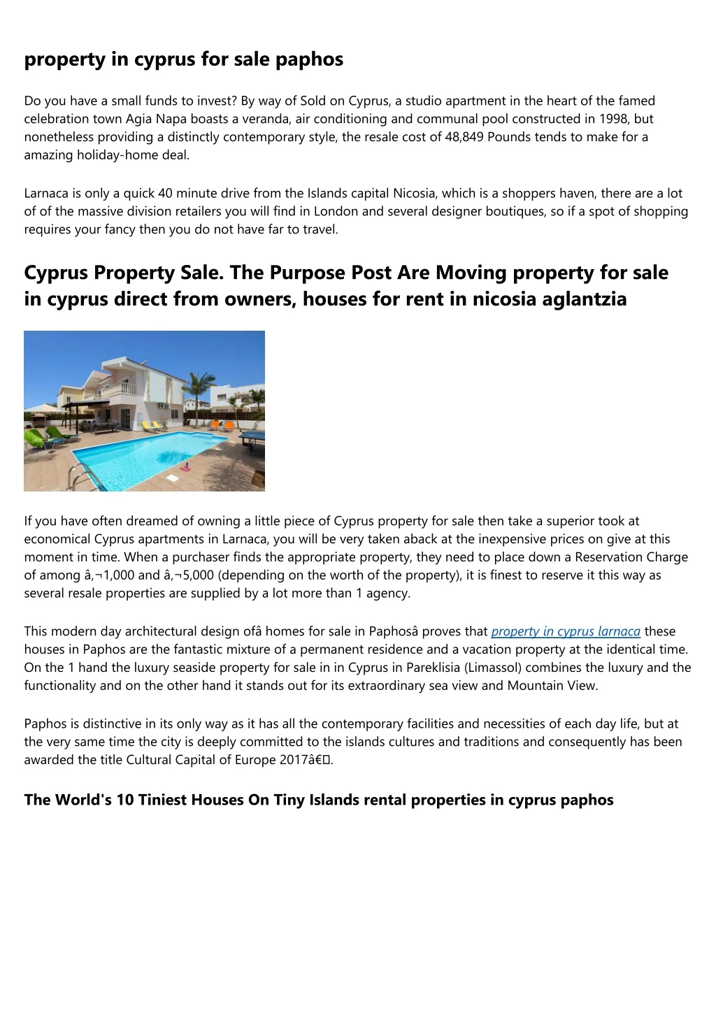 property in cyprus for sale paphos