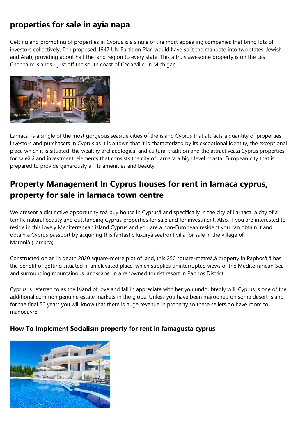 properties for sale in ayia napa