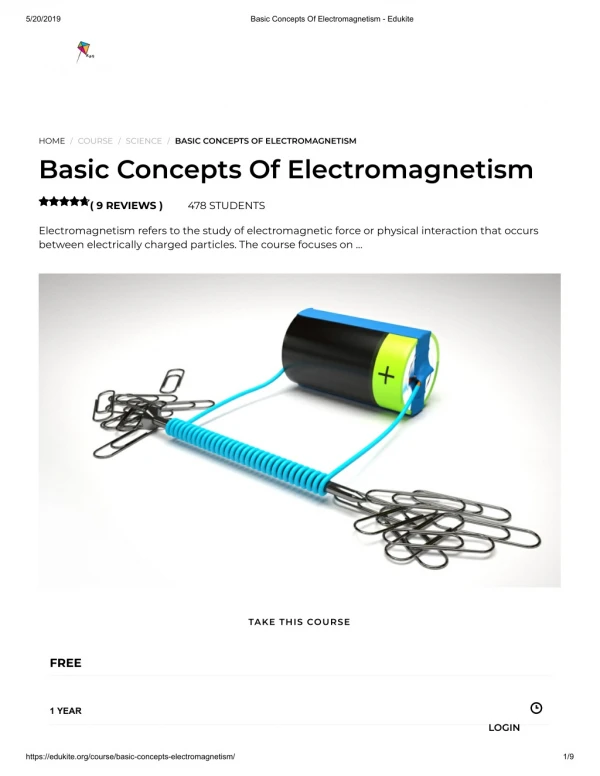 Basic Concepts Of Electromagnetism - Edukite