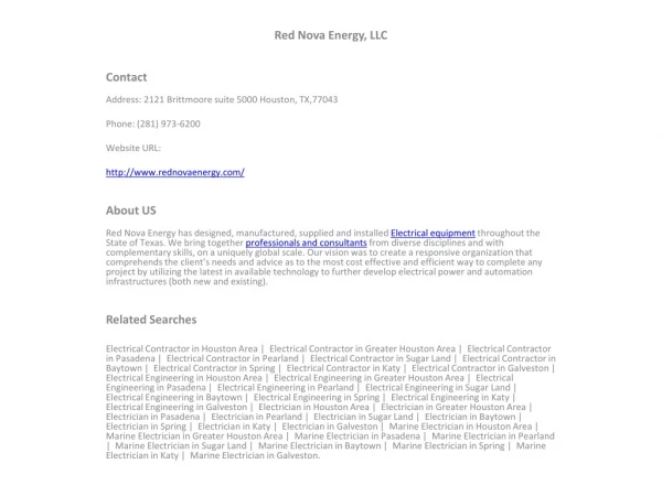 Red Nova Energy, LLC
