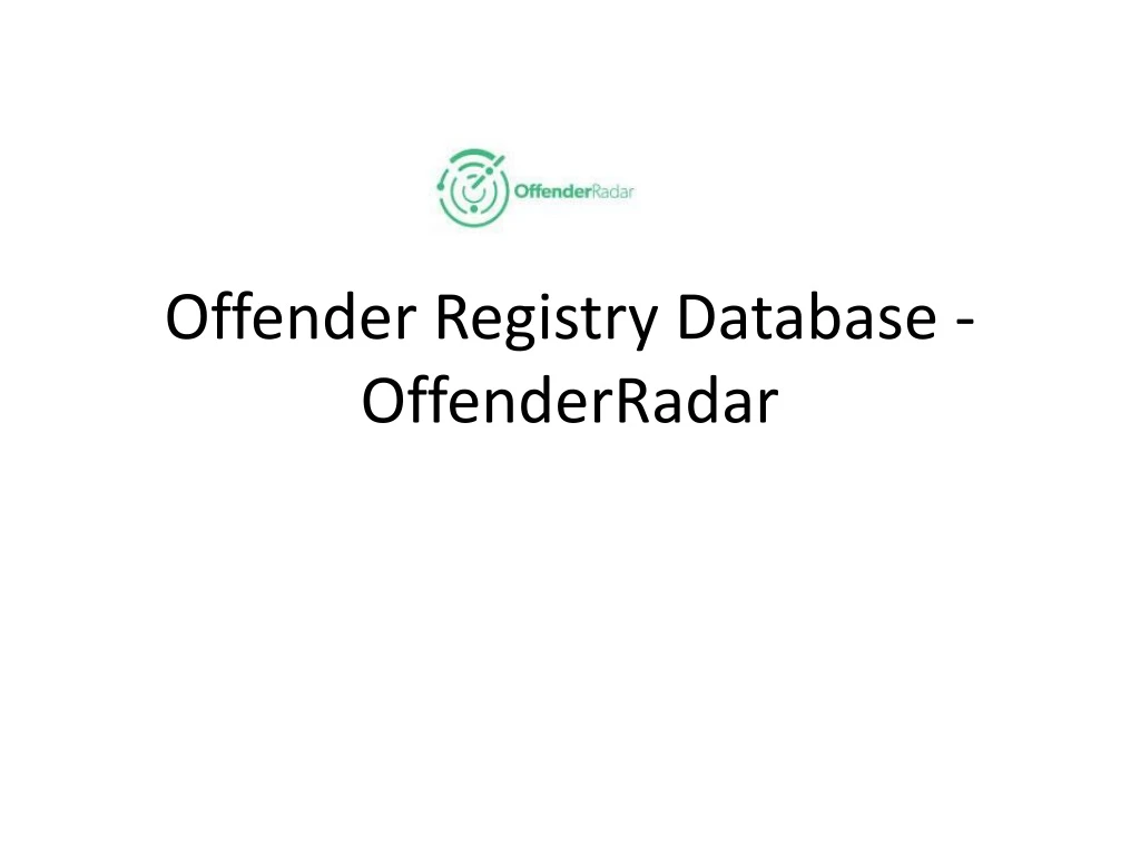 offender registry database offenderradar