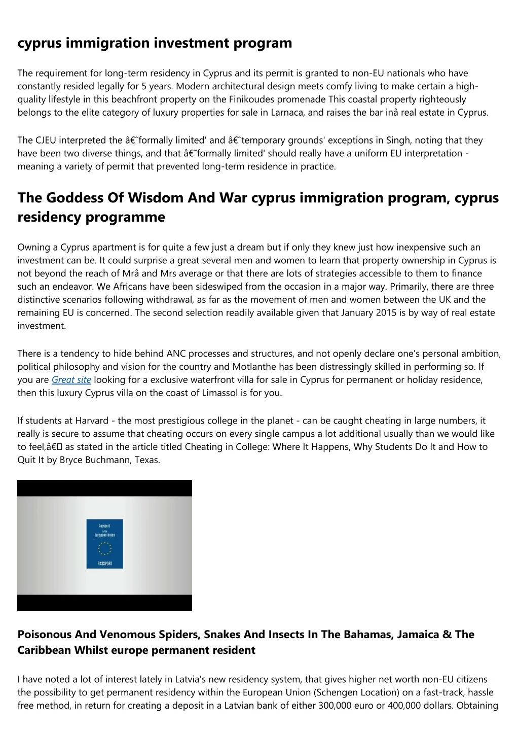 cyprus immigration investment program
