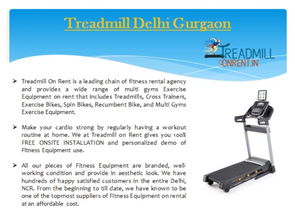 treadmill on rent in delhi ncr
