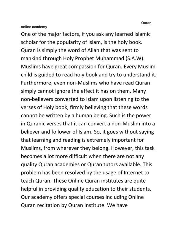 Quran online academy