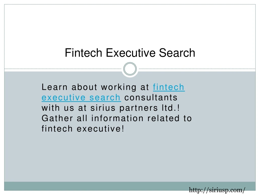fintech executive search