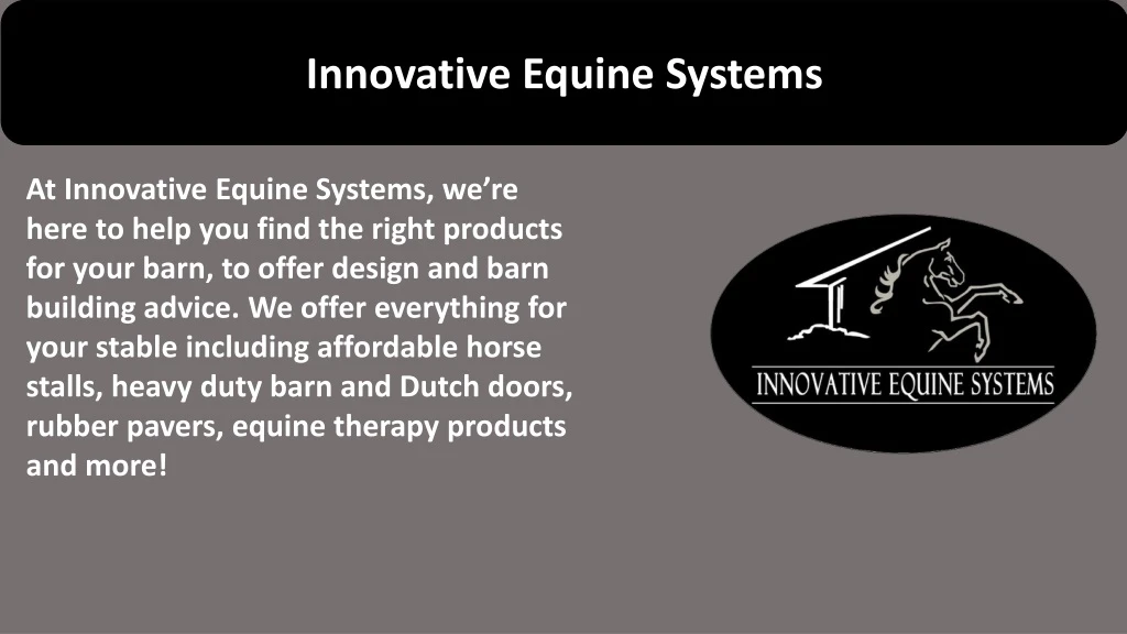 innovative equine systems