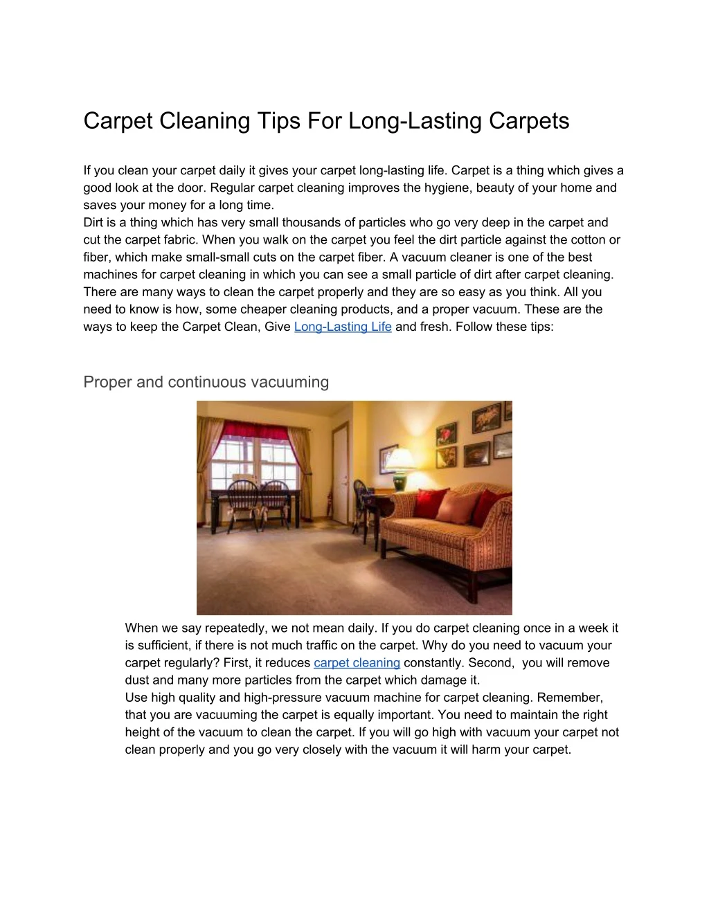 carpet cleaning tips for long lasting carpets