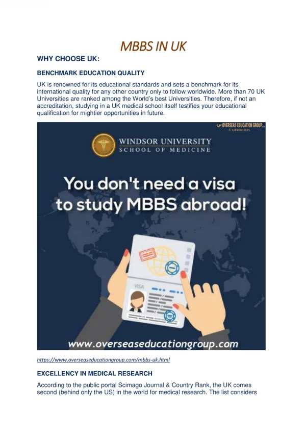 MBBS in UK | Overseas Education Group