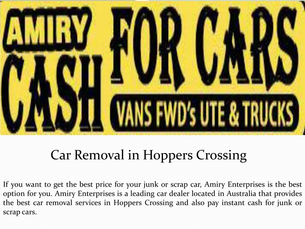 car removal in hoppers crossing