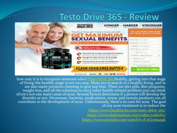 Testo Drive 365 - May Improve Physical Perfomance