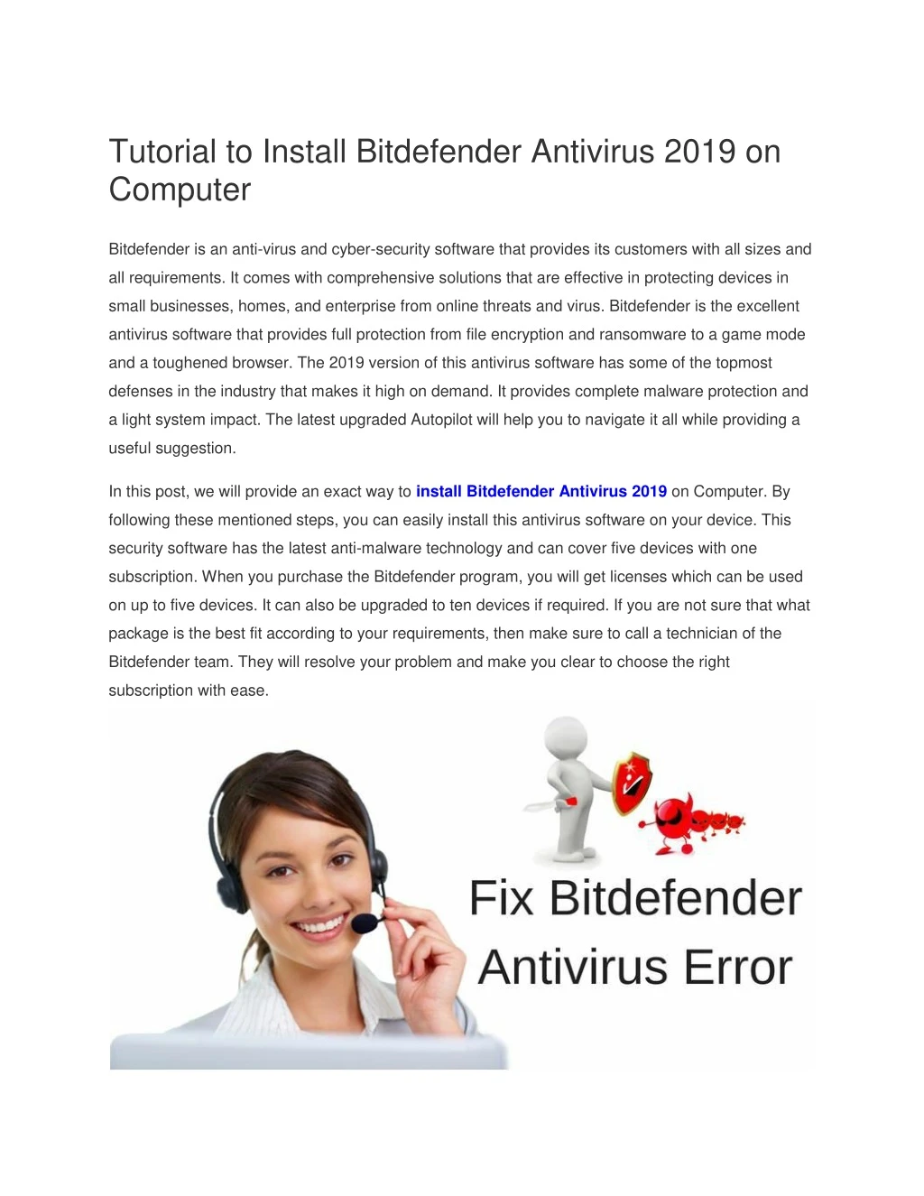 tutorial to install bitdefender antivirus 2019