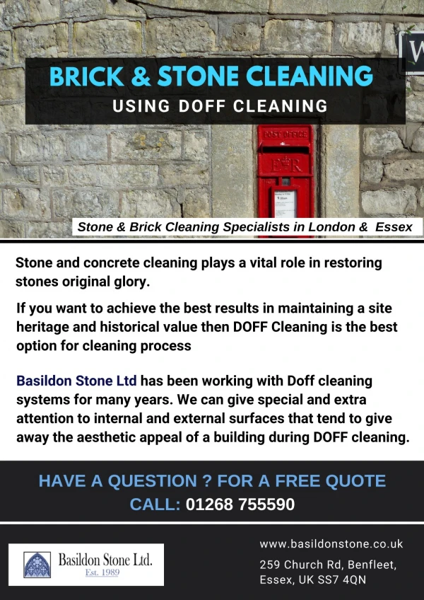 Concrete & Stone Cleaning using DOFF Cleaning