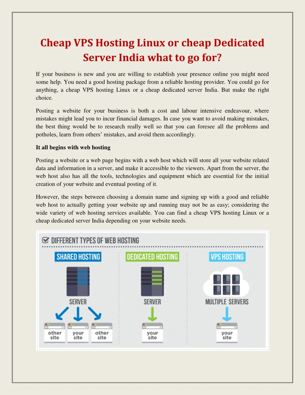 cheap vps hosting linux or cheap dedicated server