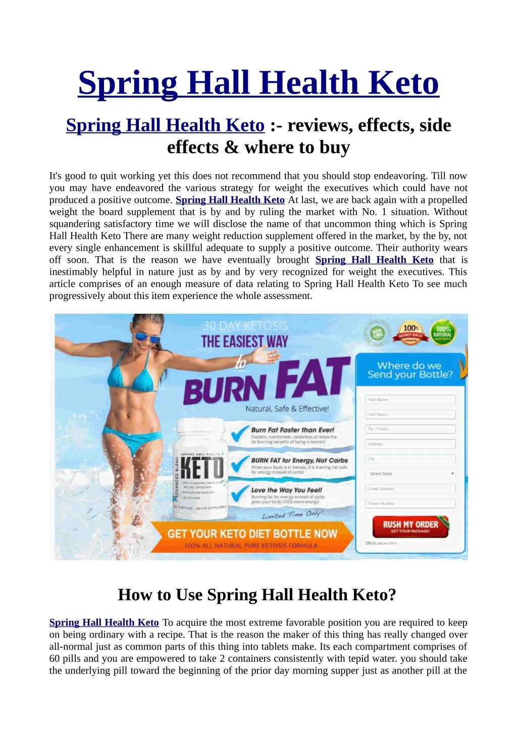 spring hall health keto