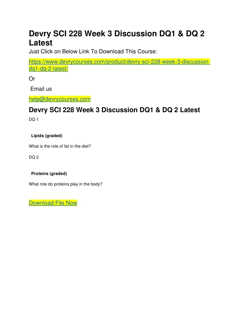 devry sci 228 week 3 discussion dq1 dq 2 latest